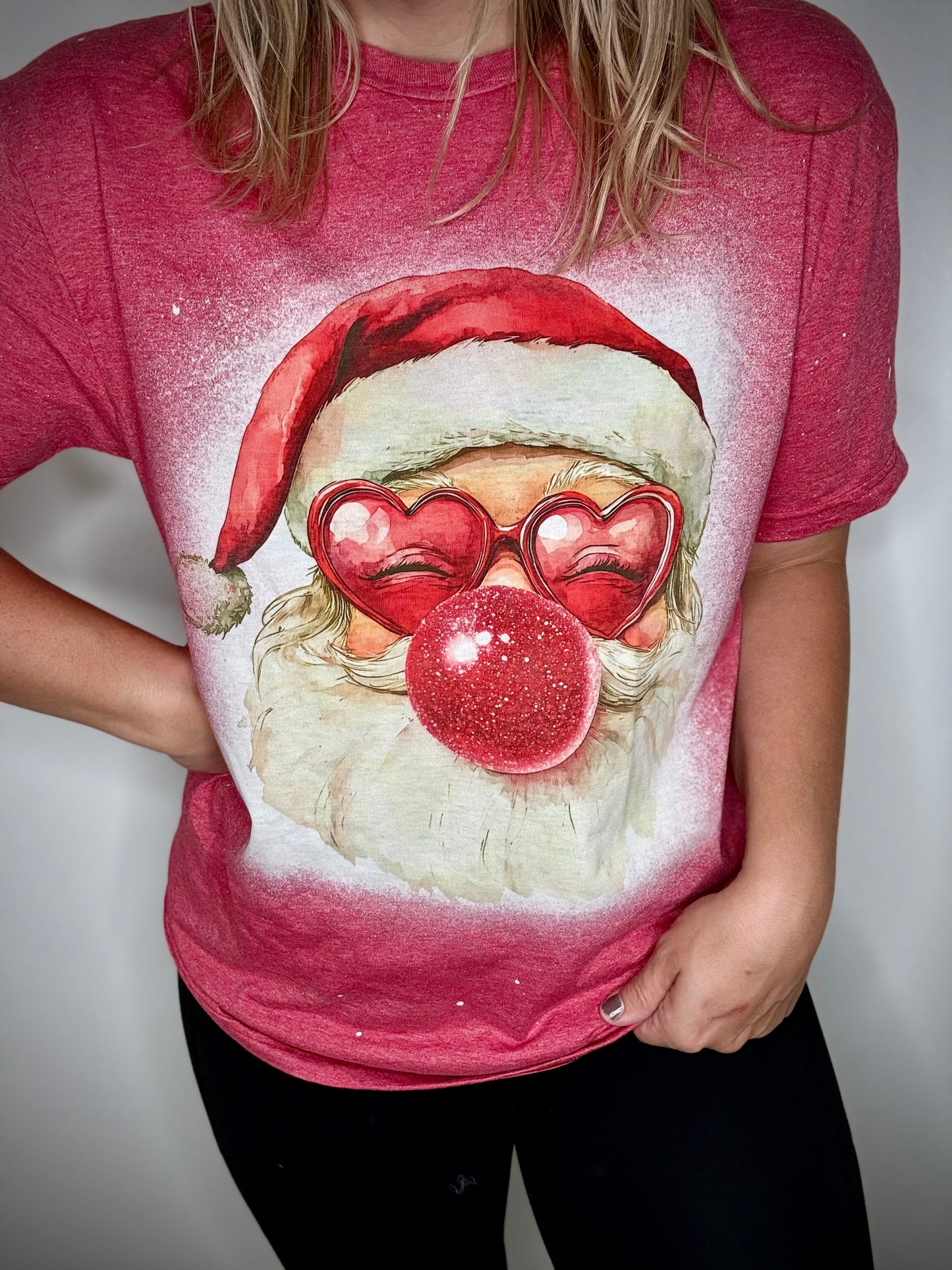 Red bubblegum Santa Tee