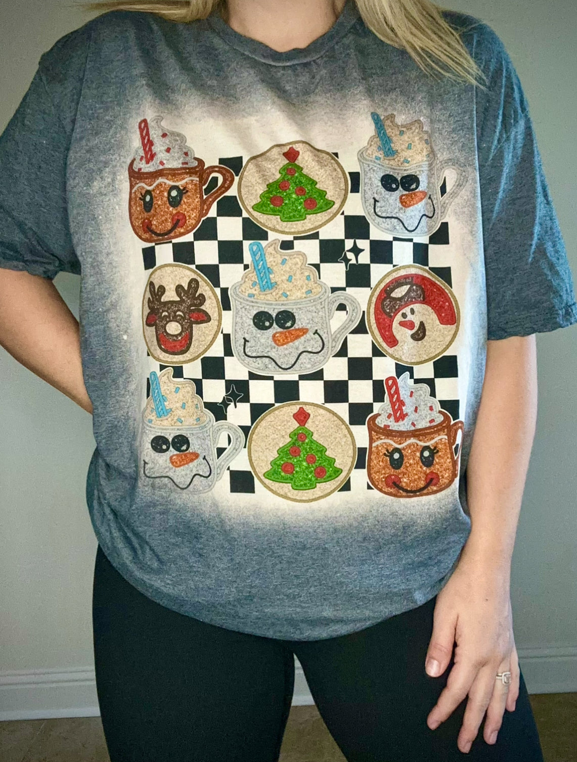 Checkered Holiday Cookies tee