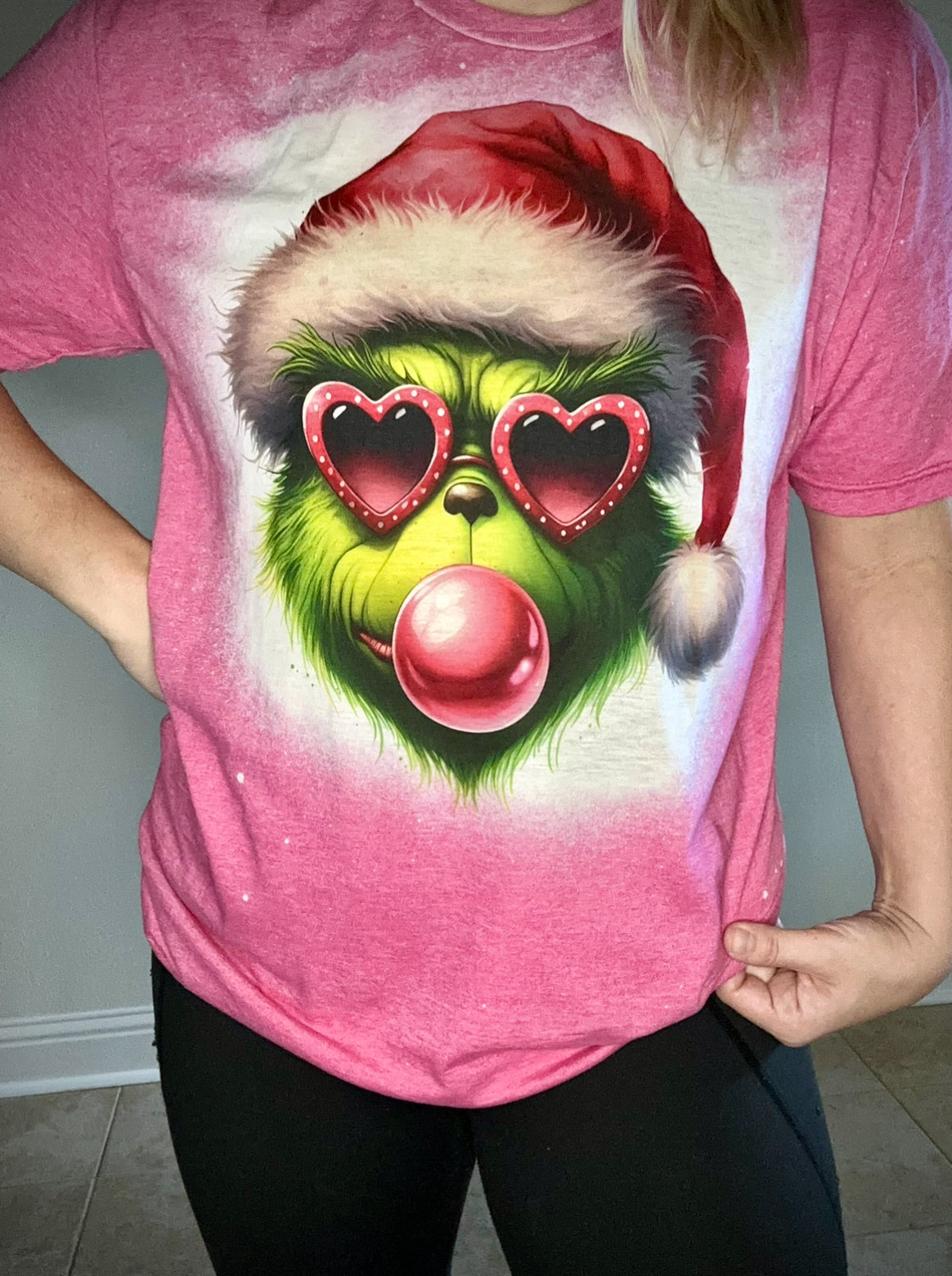Bubble Gum Grinch tee