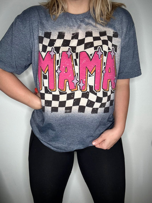 Checkered Mama tee