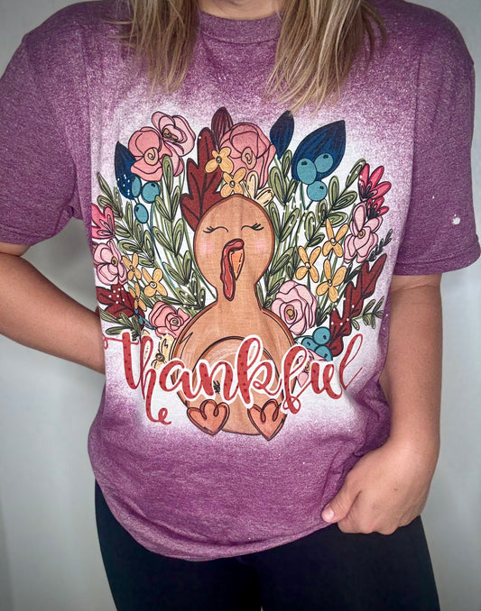 Thankful floral Turkey tee