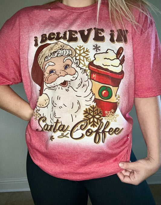 Believe in Santa & Coffee tshirt