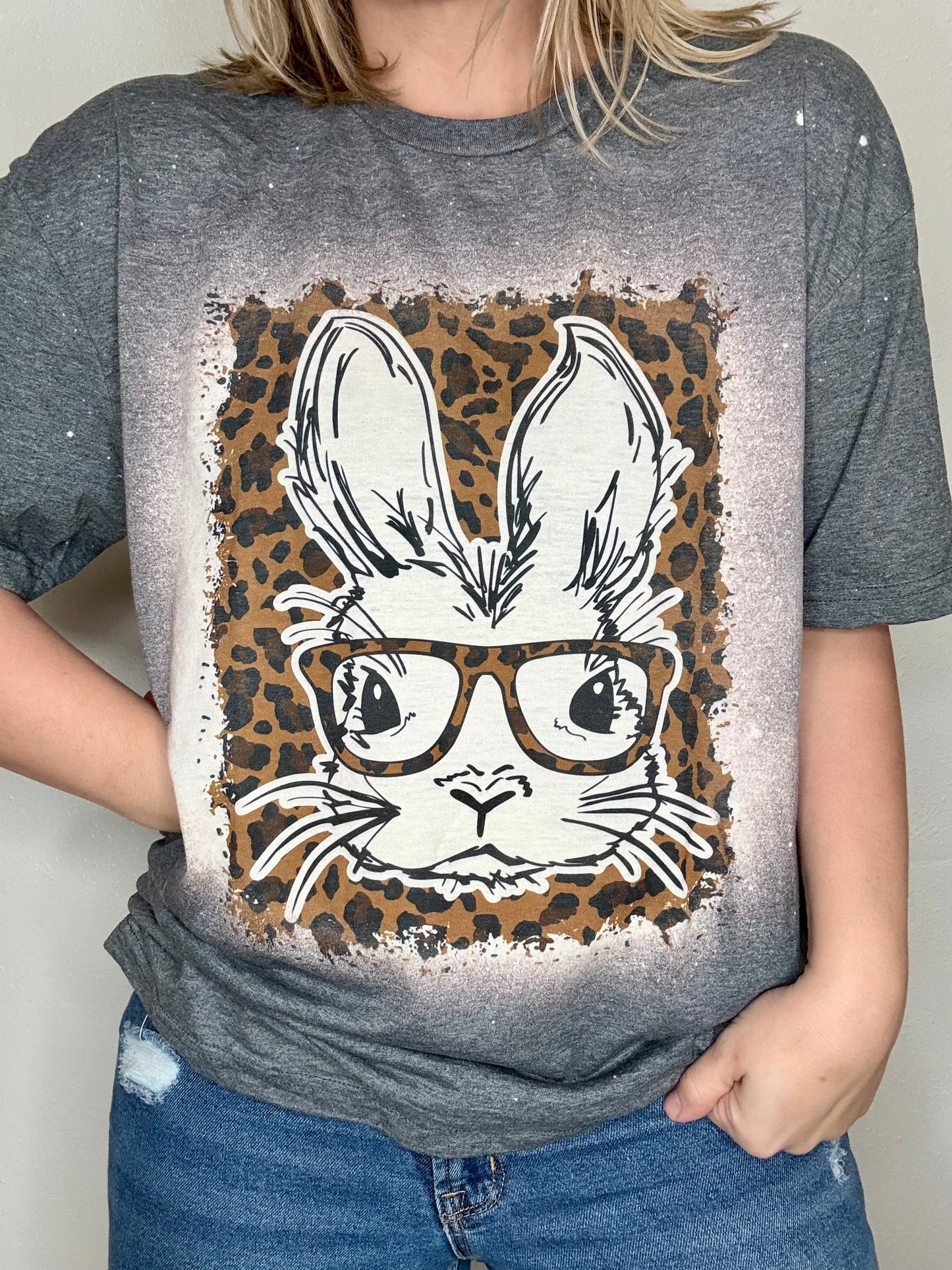 Leopard bunny tshirt