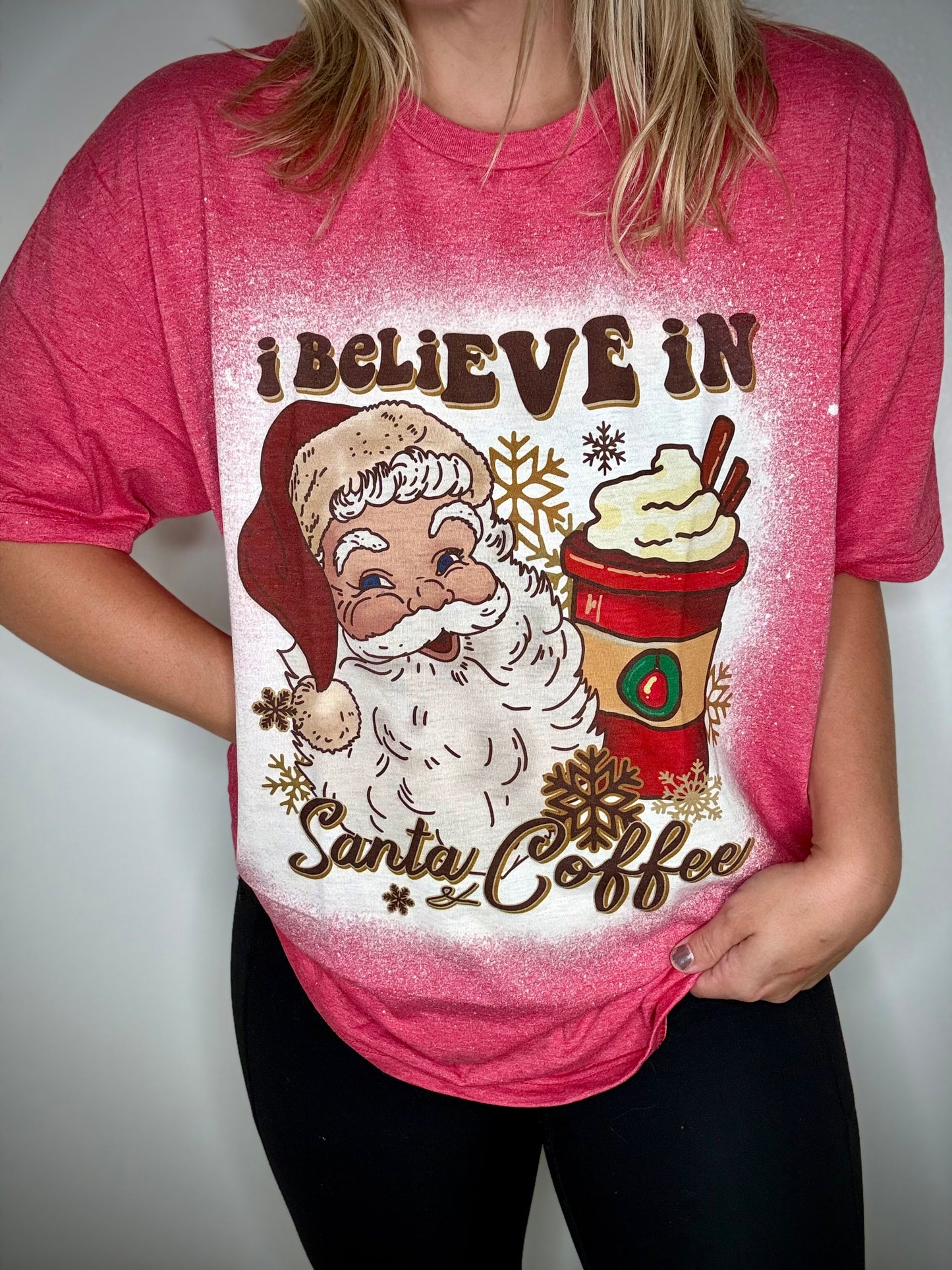 Believe in Santa & Coffee tshirt