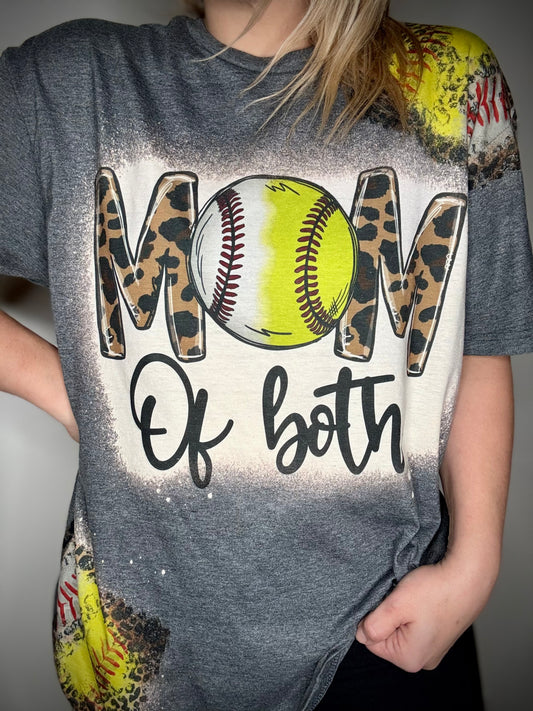 Mom of both softball/ baseball tshirt
