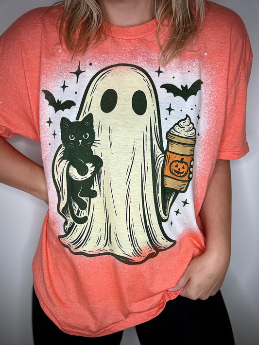 Ghost pumpkin coffee tee