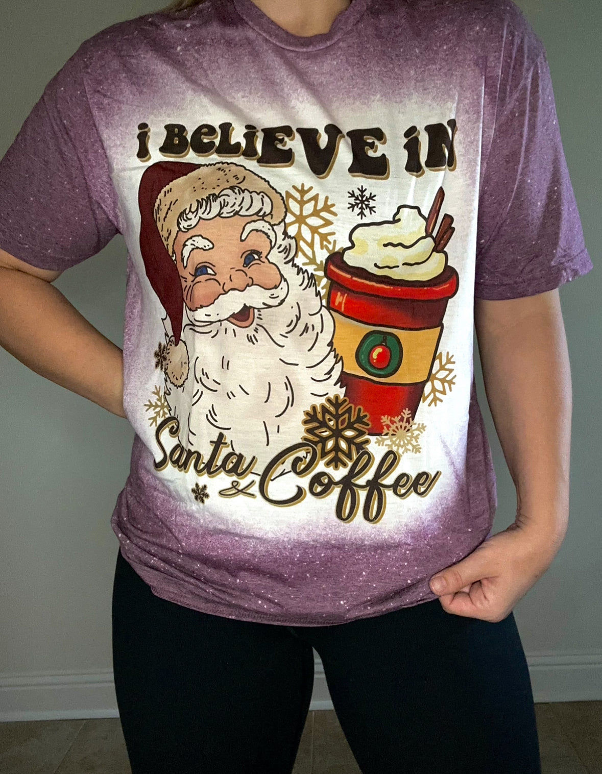 Believe in Santa & Coffee tshirt
