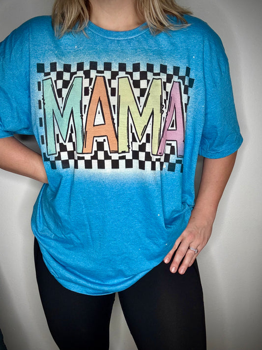 checkered mama tee