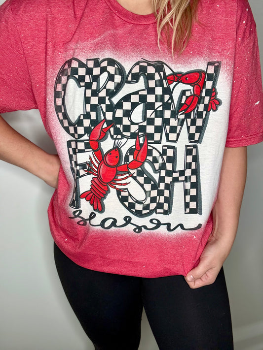Checkered crawfish season tee