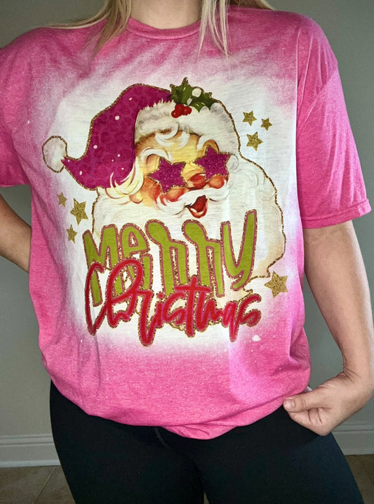 Preppy Santa- Merry Christmas tee