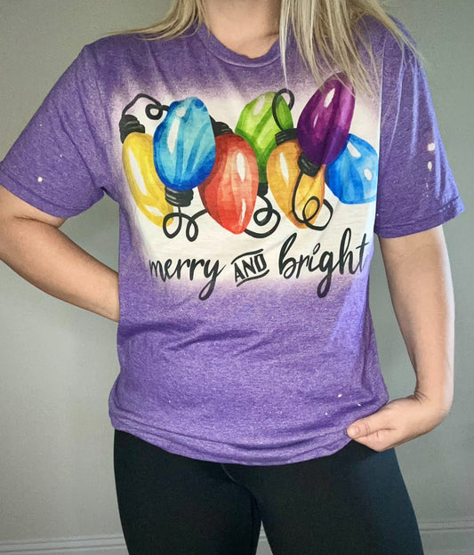 Merry and Bright - light bulbs tee