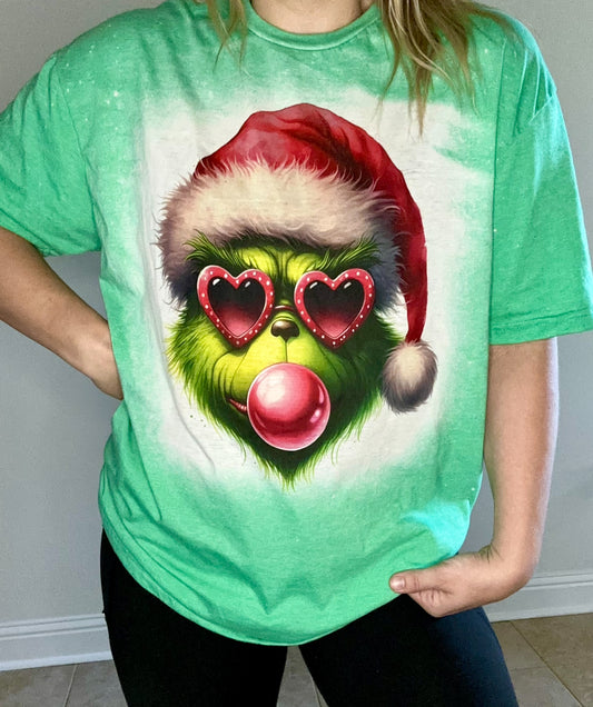 Bubble Gum Grinch tee