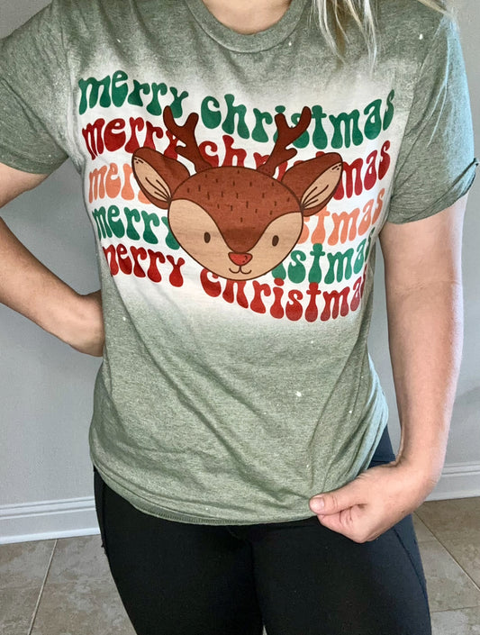 Merry Christmas ( reindeer ) tee