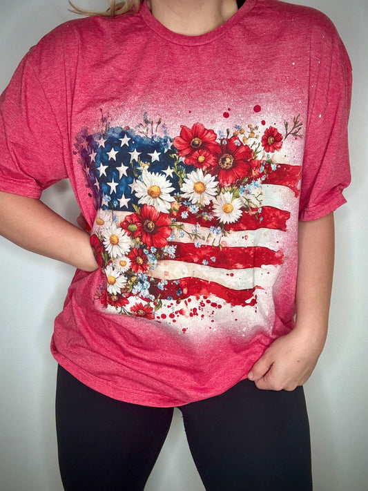 Floral Flag tee