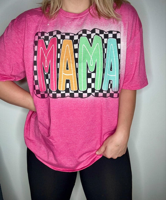 Checkered Color MaMa tee