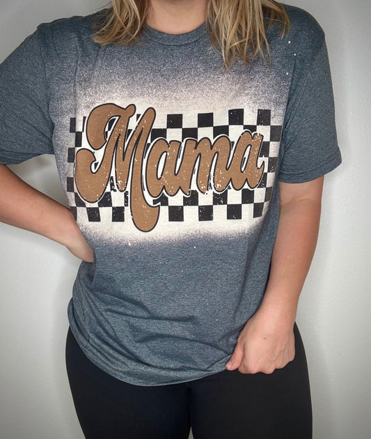 Checkered Mama tee
