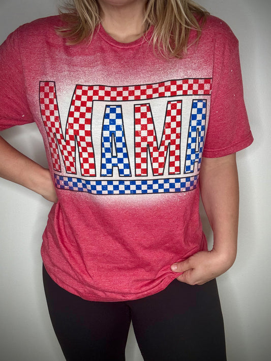 Patriotic Checkered Mama tee