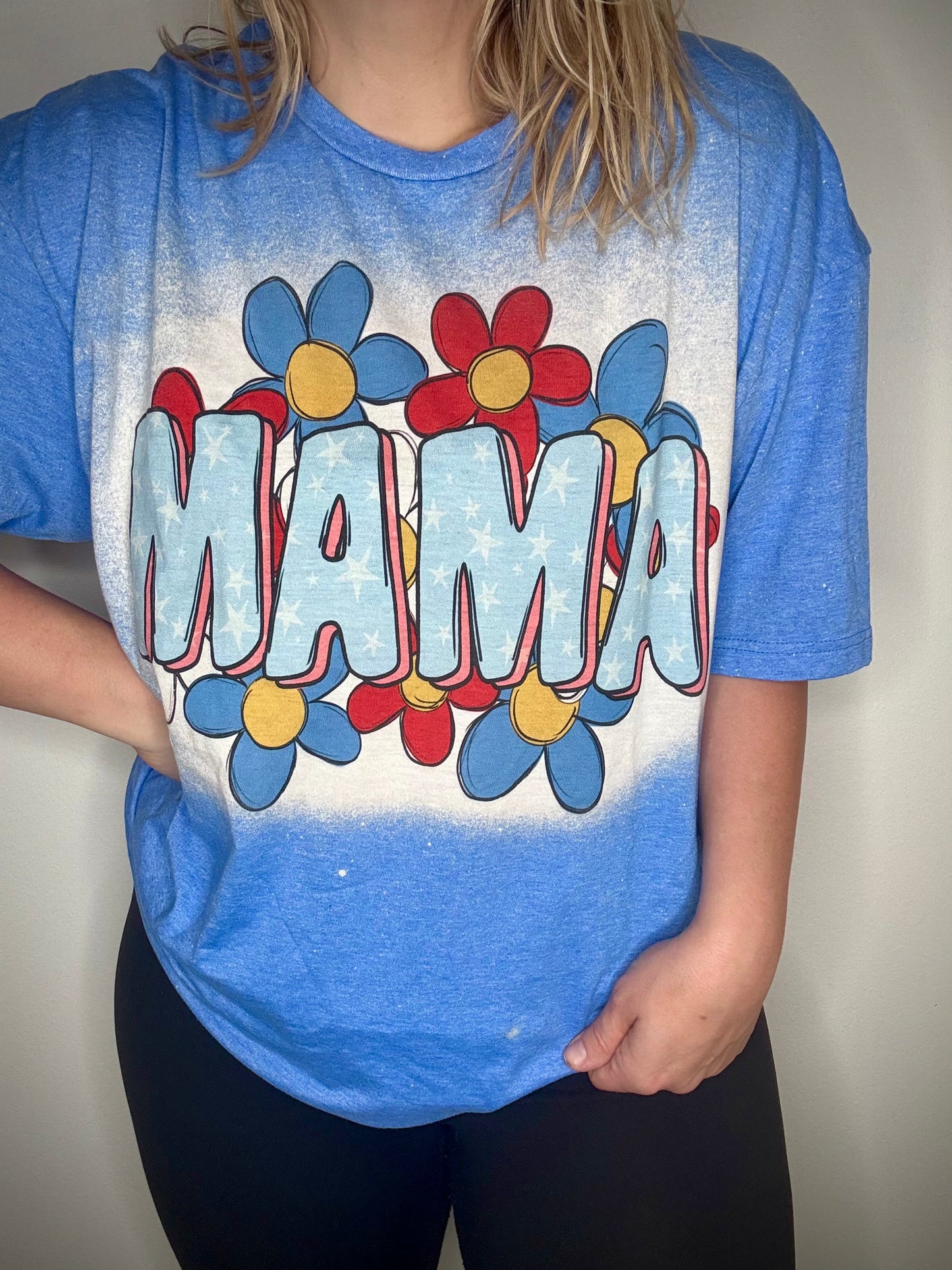 Patriotic Flowers Mama tee