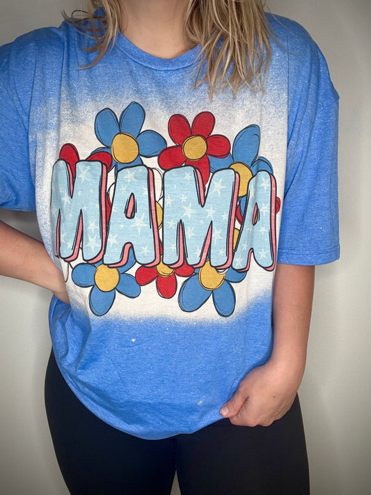 Patriotic Flowers Mama tee