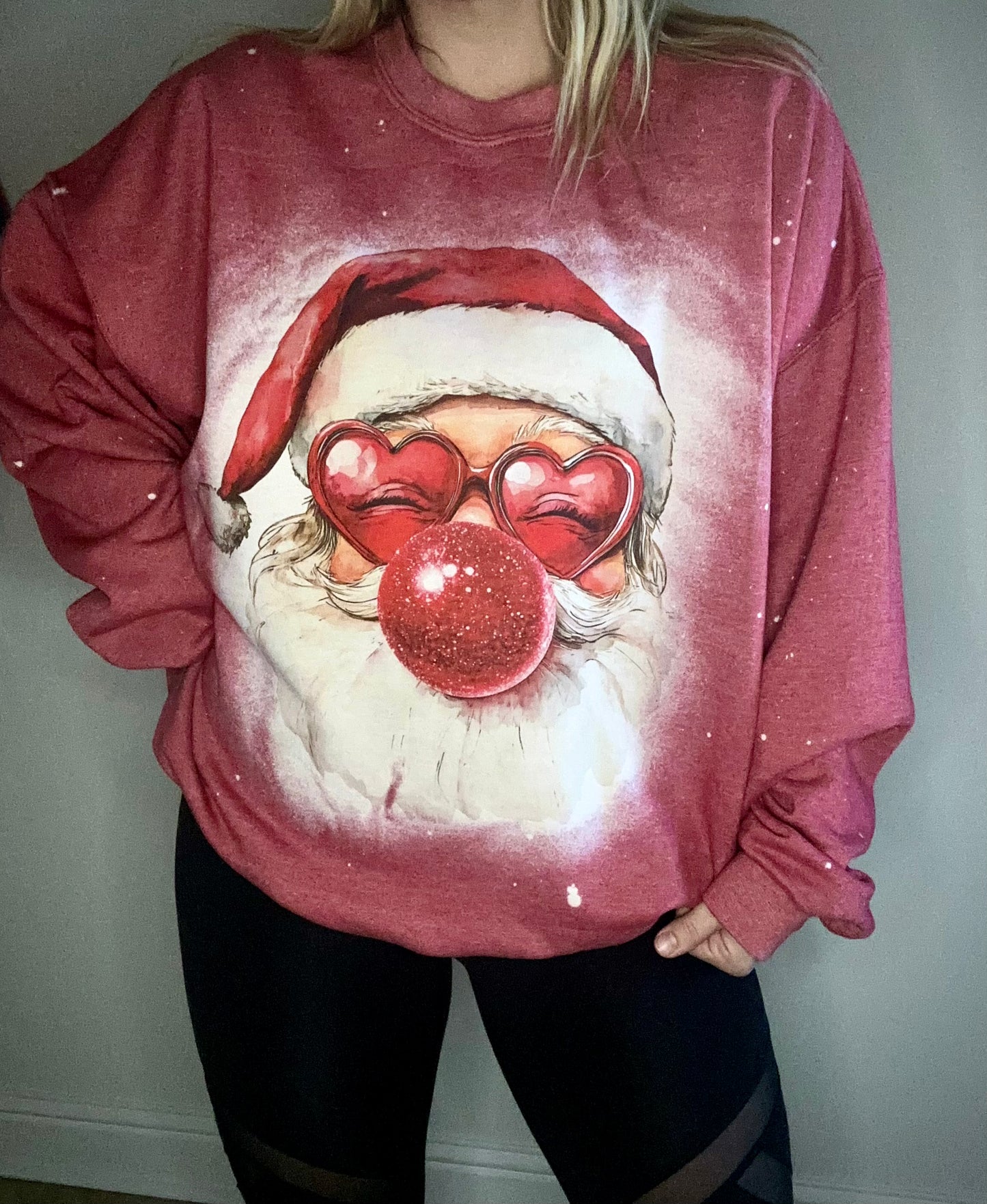 Red bubble gum santa tee/sweatshirt