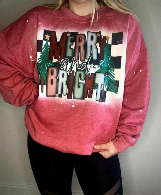 retro merry and bright tee/sweatshirt