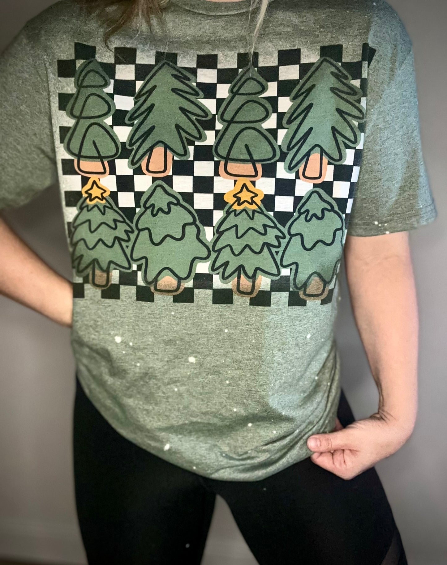 Checkered Tree Tee/sweatshirt