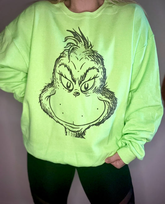 Grinch Face Sweatshirt