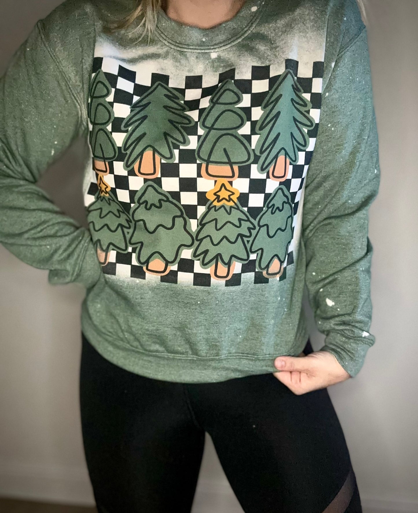 Checkered Tree Tee/sweatshirt