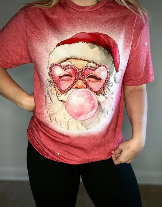 Red bubble gum santa tee/sweatshirt