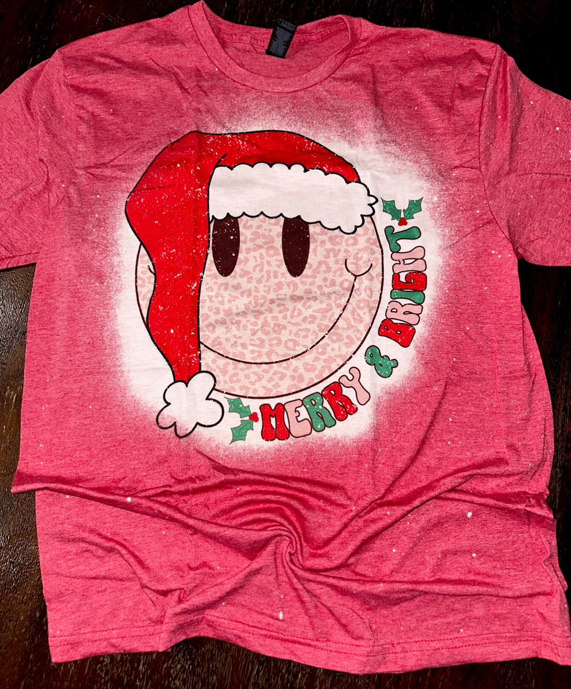 Merry and Bright smiley tshirt