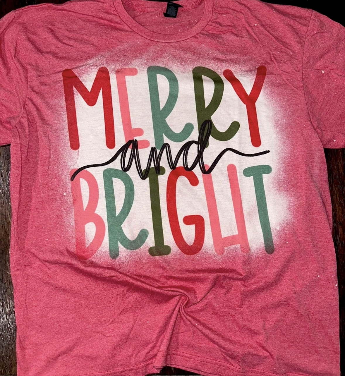 Merry and Bright ( bubble letters ) tshirt