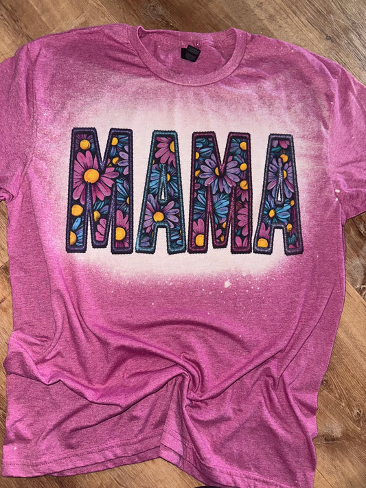 faux embroidery mama tee